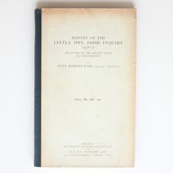 Report of the Little Owl Food Inquiry 1936-37