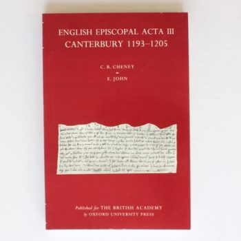 English Episcopal Acta III Canterbury 1193-1205