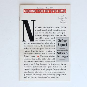 Giorno Poetry Systems Catalogue Issue 19: Senor Kaposi