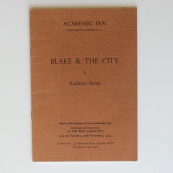 Blake and the City (Academic Inn Discussion Papers No. 7)